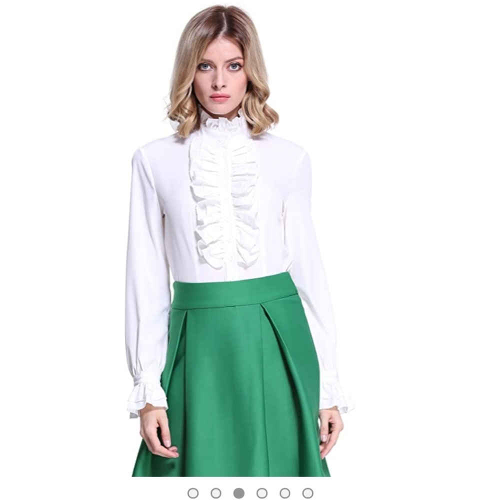 Ruffled white button up